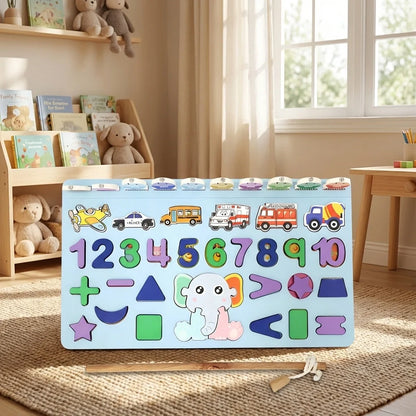 Wooden Number Puzzle Board