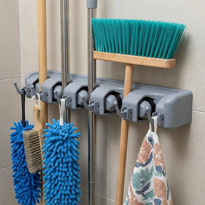 Multipurpose Wall Mounted Organizer Mop and Broom Holder