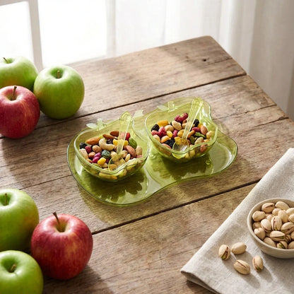 Best 2969 apple shape 2piece serving set of bowl with spoon tray. Dinnerware snacks pickle - serveware | 2026 | fast