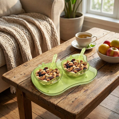 Best 2969 apple shape 2piece serving set of bowl with spoon tray. Dinnerware snacks pickle - serveware | 2026 | fast