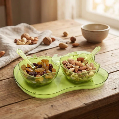 Best 2969 apple shape 2piece serving set of bowl with spoon tray. Dinnerware snacks pickle - serveware | 2026 | fast