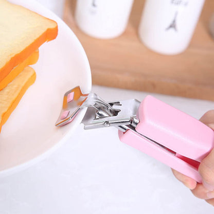 Best 2973 hot dish plate clip stainless steel tongs bowl clips pan gripper bowls clamp holder tong for home kitchen