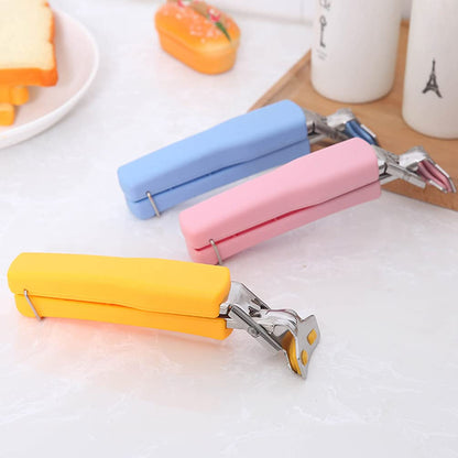 Best 2973 hot dish plate clip stainless steel tongs bowl clips pan gripper bowls clamp holder tong for home kitchen