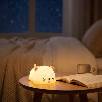 Cute Cat Animal Silicone Baby Night Light