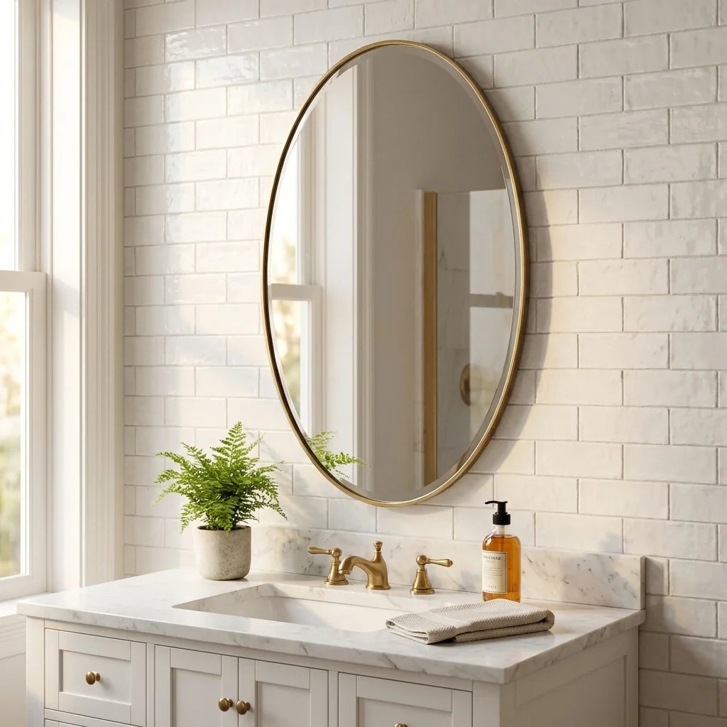 Oval Frameless Mirror Wall Sticker