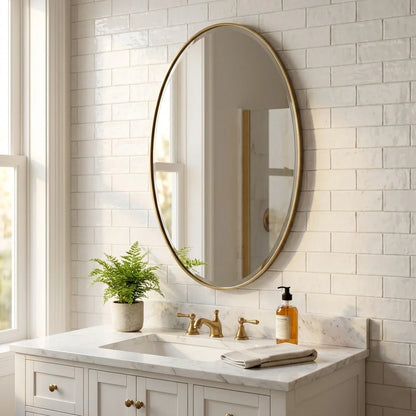Oval Frameless Mirror Wall Sticker