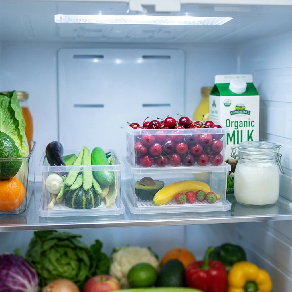 Fridge Storage Containers Box 27*11.6*6.5cm (Pack of 2)