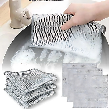 Multipurpose Wire Dishwashing Rags for Wet and Dry (Pack of 10)