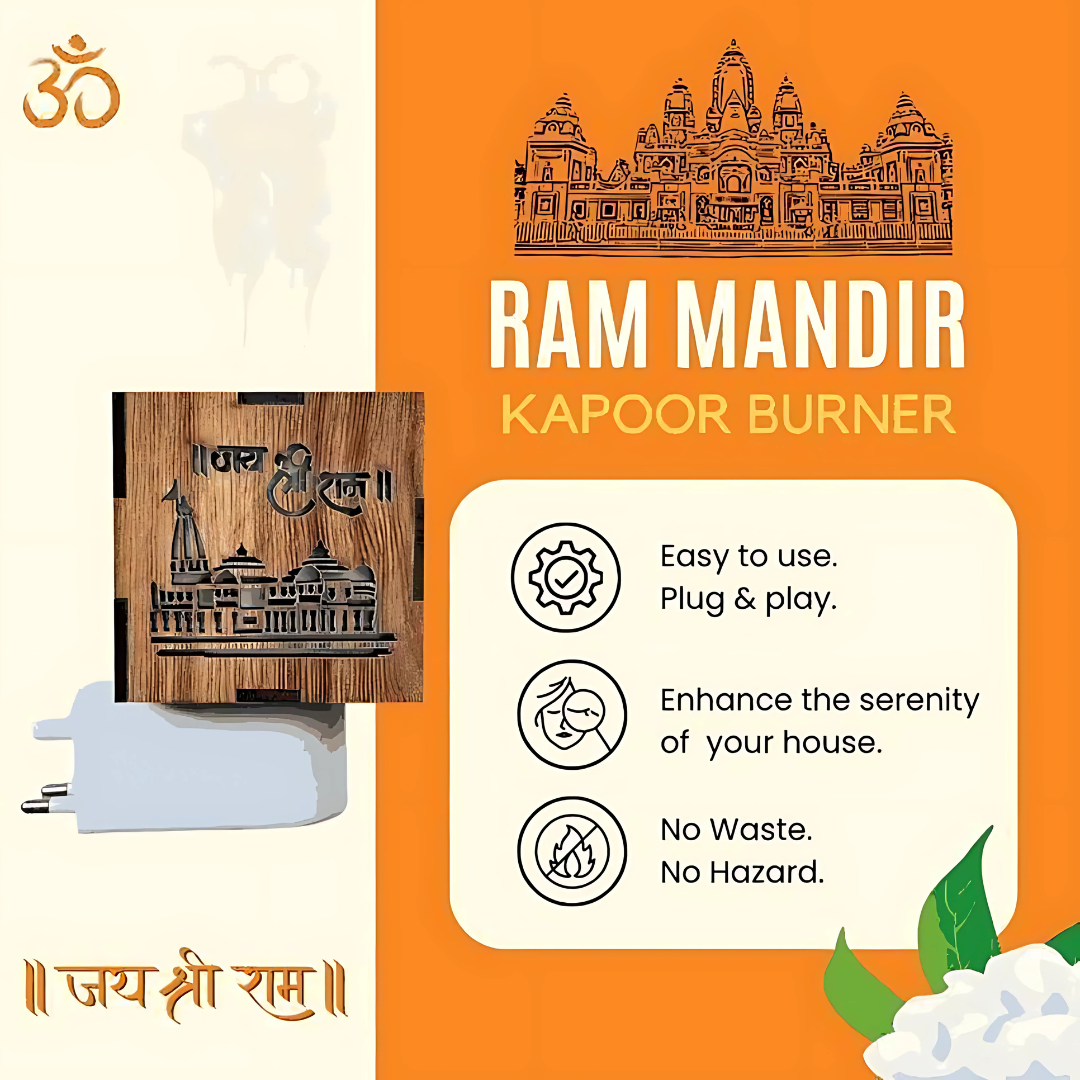 3 in 1 Ayodhya Ram Mandir Aroma Burner & Night lamp