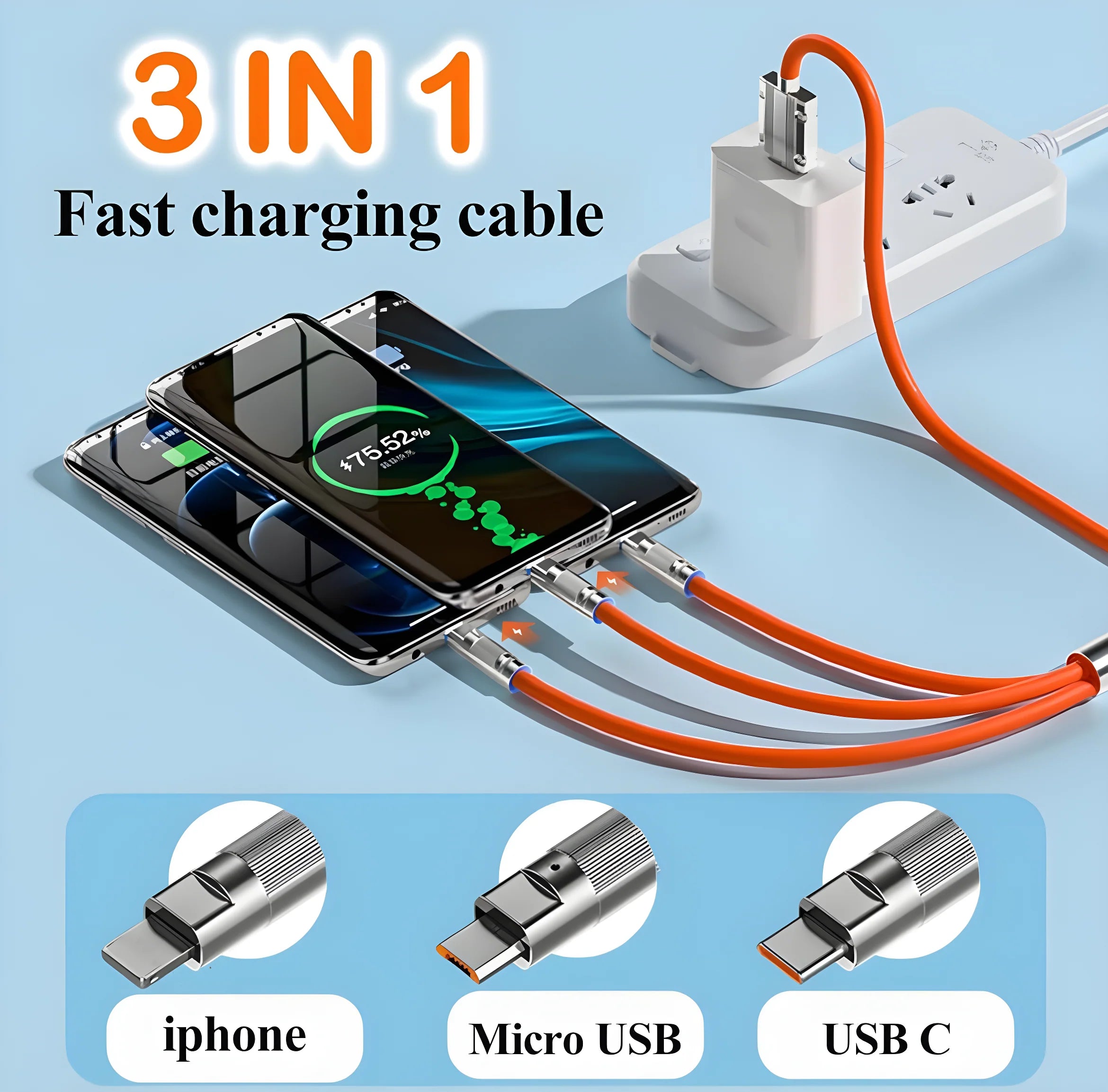 3 in 1 Retractable Charging Cable Electronics