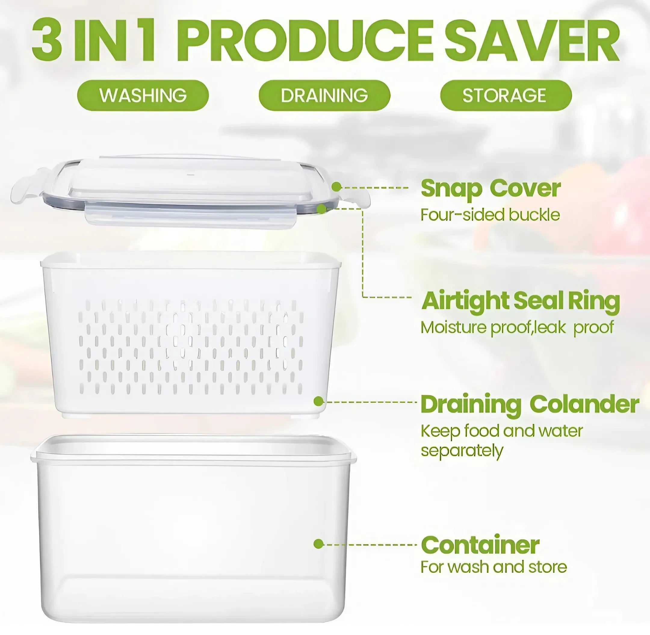 3 in 1 Smart Storage Kitchen Containers Kitchenware