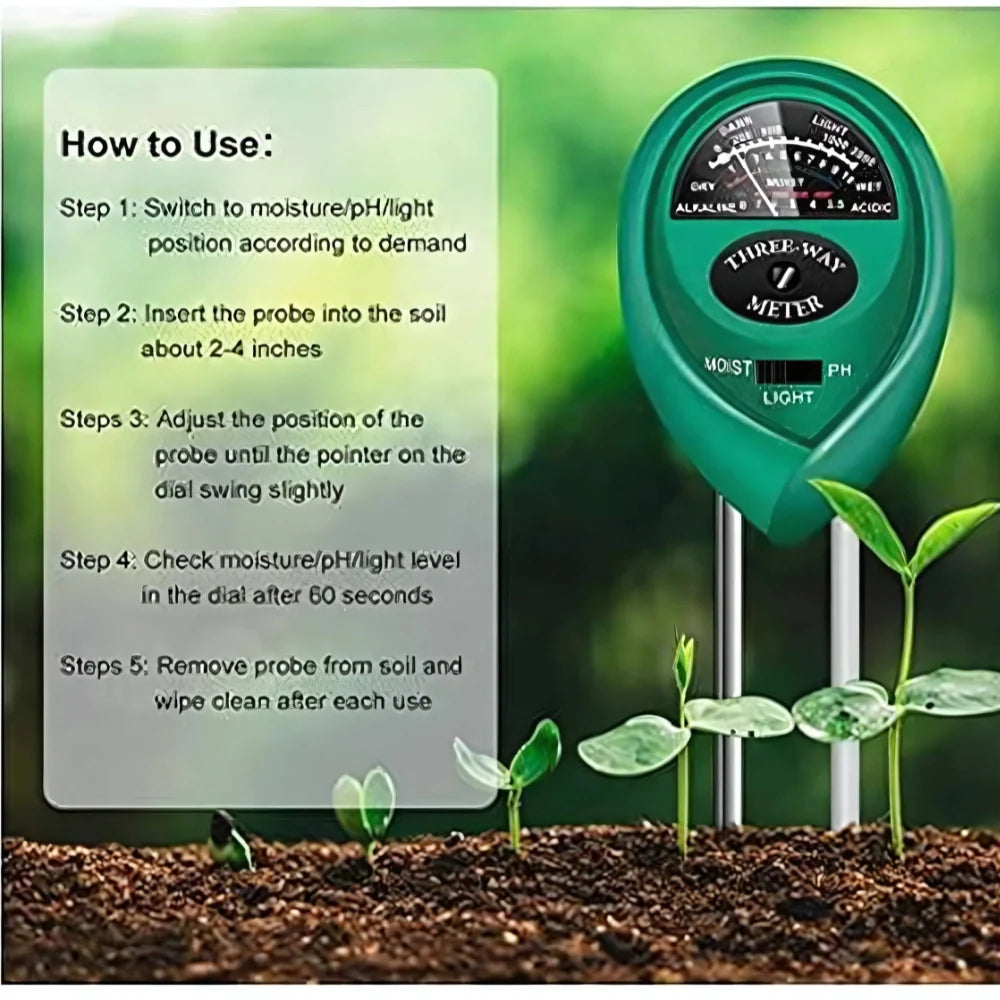 3 in 1 Soil Tester garden & outdoor