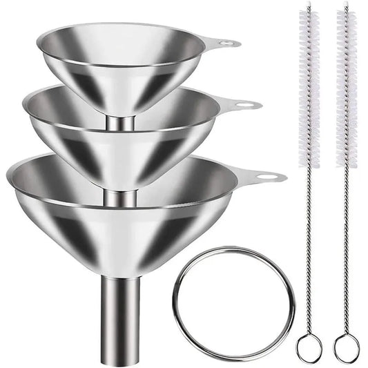 3 Pcs Funnel with Brush Set Kitchenware
