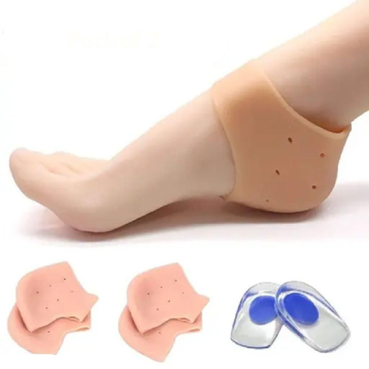 3 Piece Soft Silicone Foot Sleeves – 2 Pair Ankle + 1 Pair Heel Protector