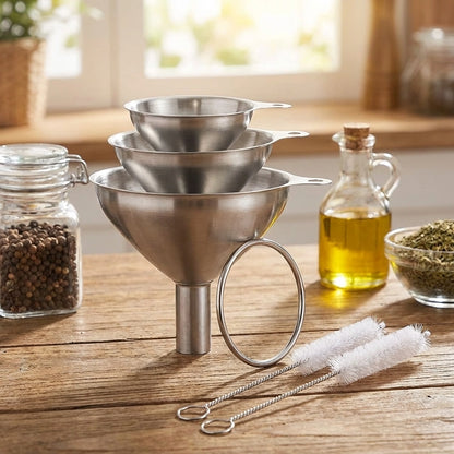 3 Pcs Funnel with Brush Set