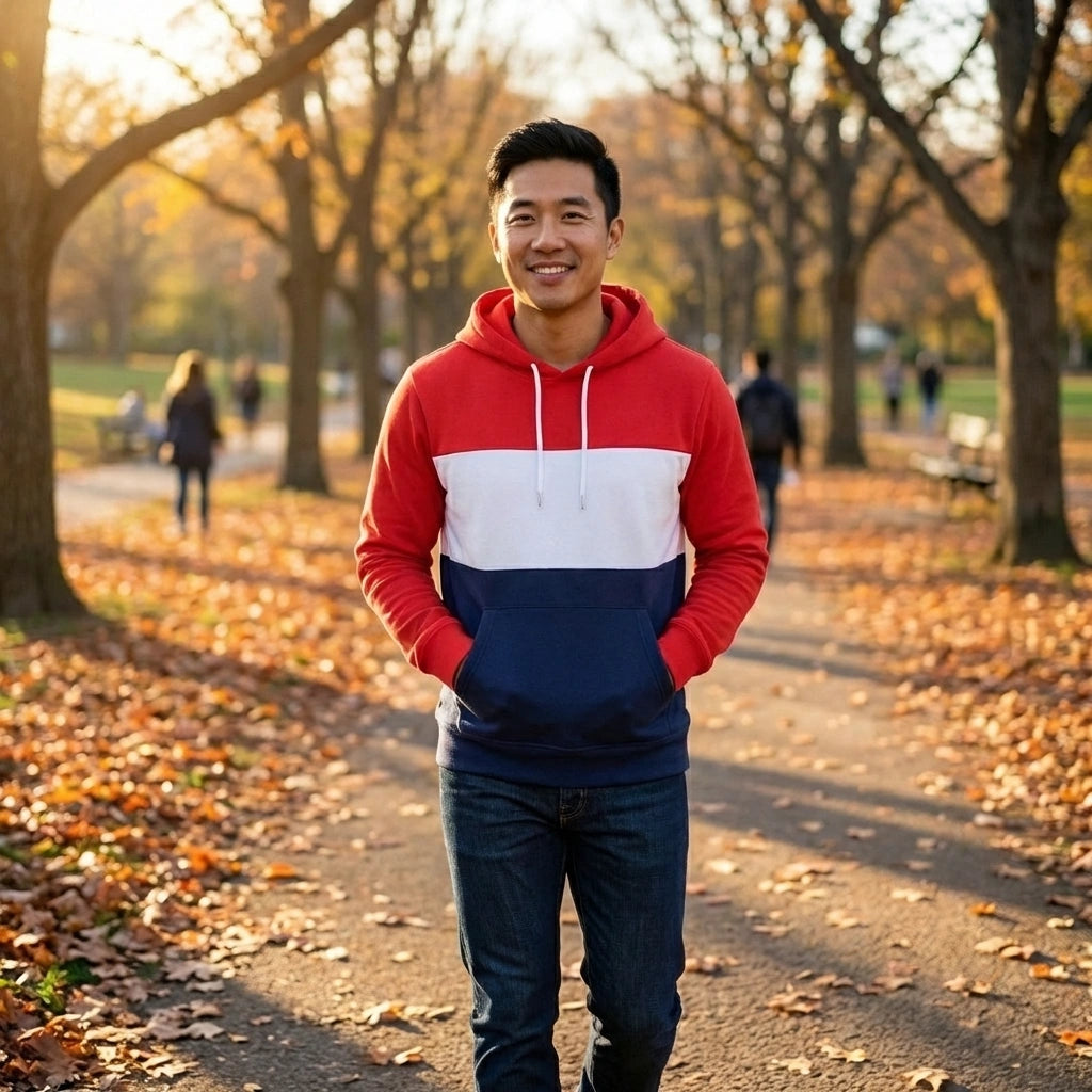 Men’s Color Block Hoodie Tee