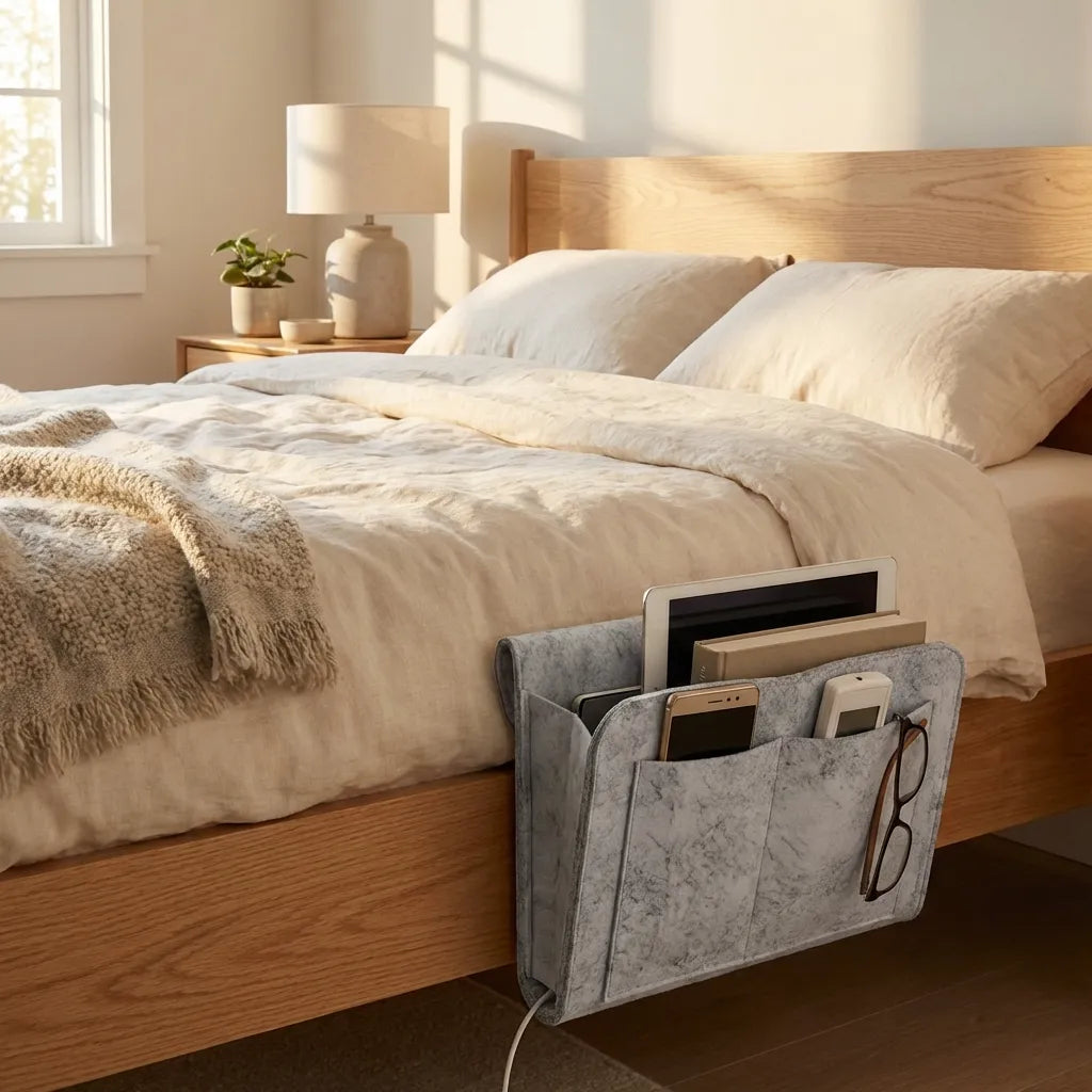 Bedside Caddy Essentials Pocket Hanging Storage Organizer