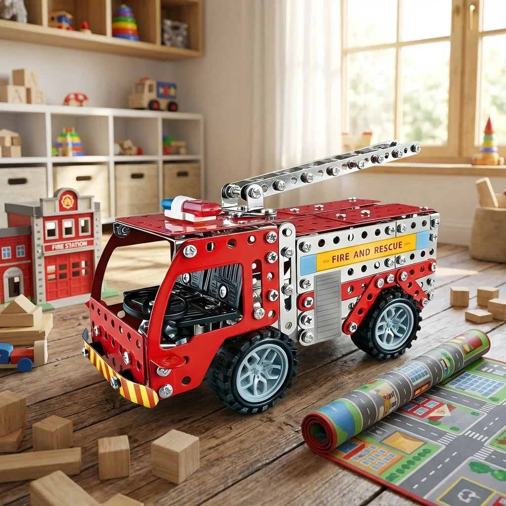 Metal Fire Truck Building Kit