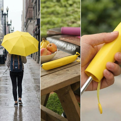 Portable Banana Shaped Rain And UV Protector Umbrella