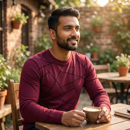 Cotton Blend Solid Full Sleeves T-Shirts