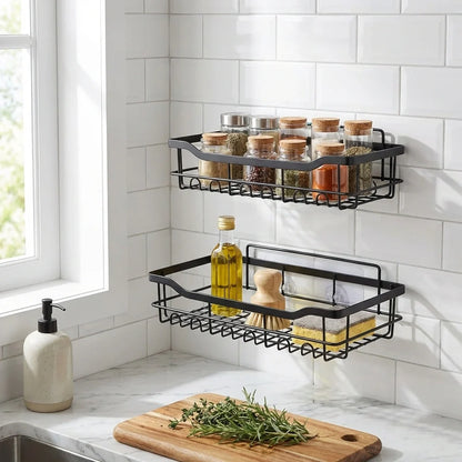 No-Drill Shower Shelf Combo
