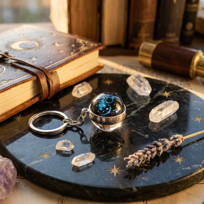 Zodiac Gemstone Keychain