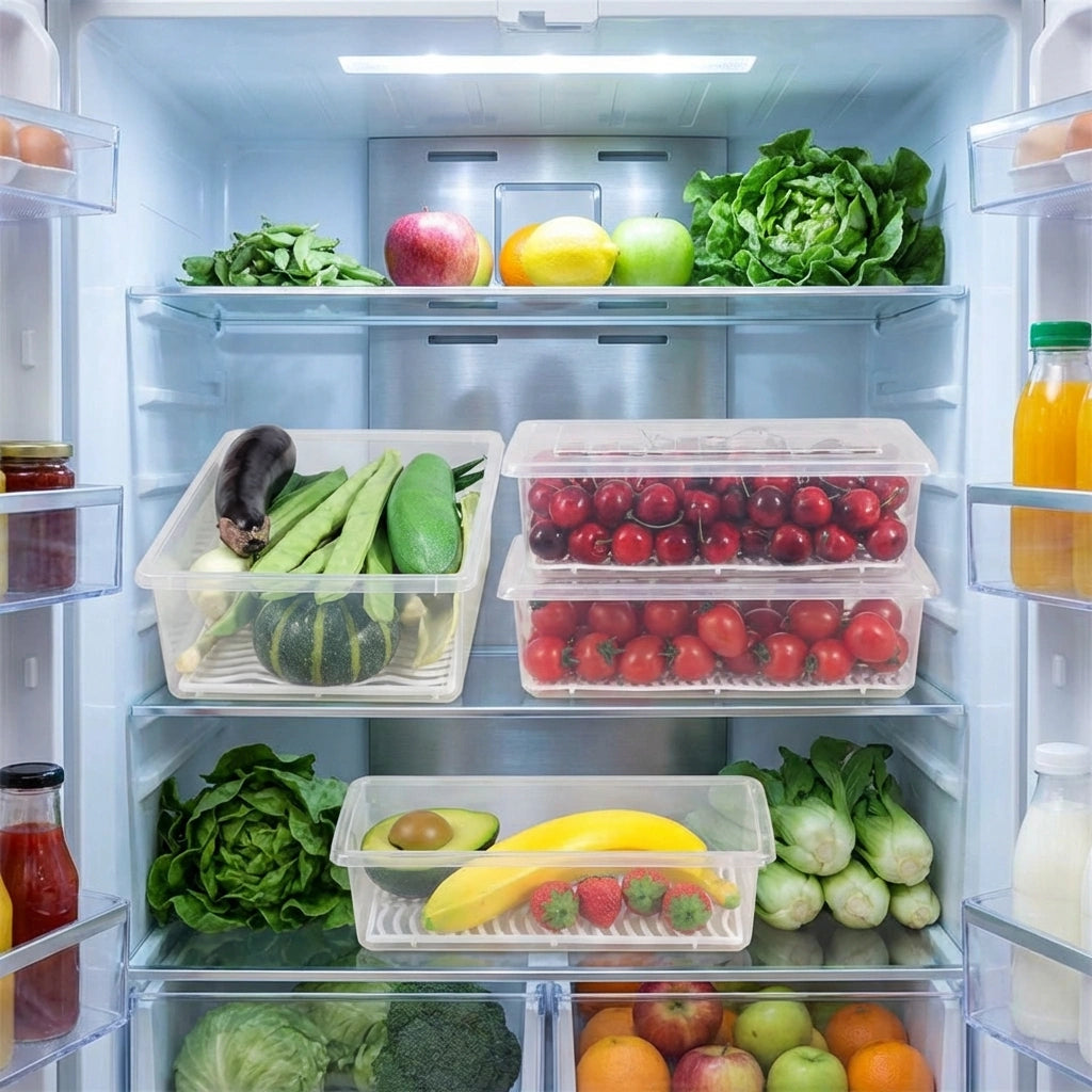Fridge Storage Containers Box 27*11.6*6.5cm (Pack of 2)