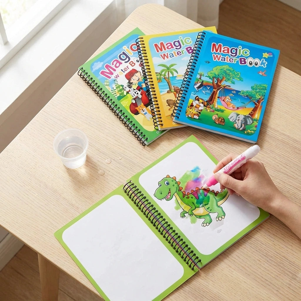 Reusable Magic Water Quick Dry Book Water Coloring Book