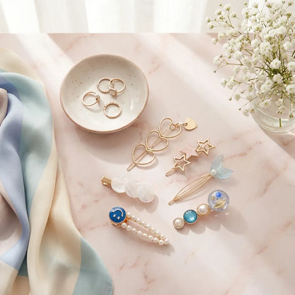 Gracious Pearl Gold Plated Hairclip