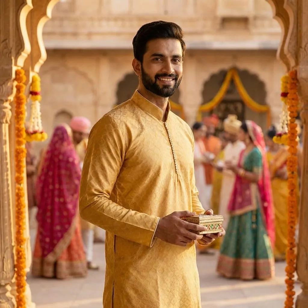 Elegant Yellow Festive Kurta