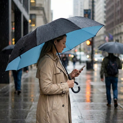 Double Layer Inverted Reversible Umbrella