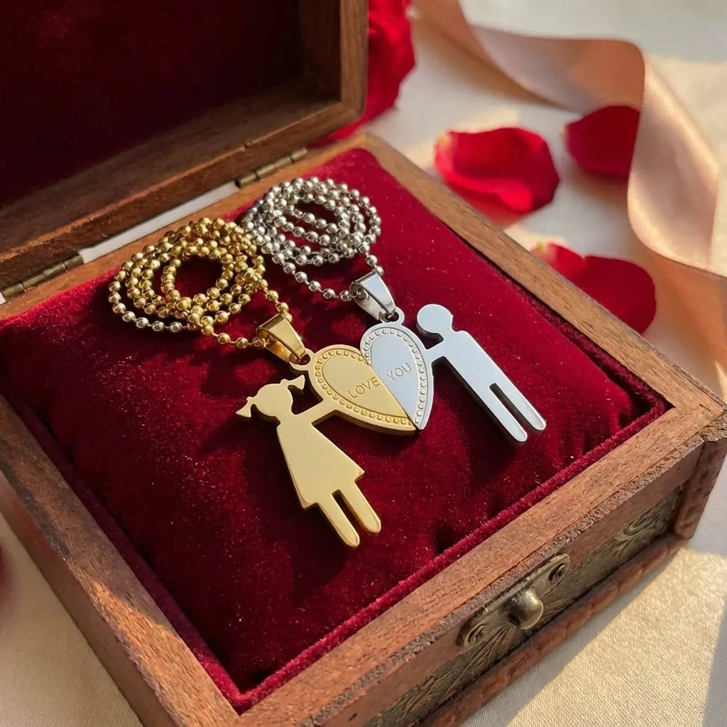 Lover Heart 2 Piece Joining Couple Pendants