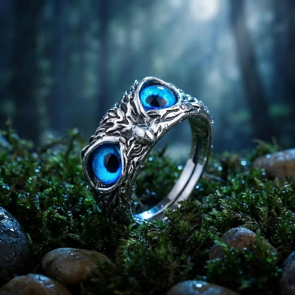 Attractive Silver Plated Owl Ring