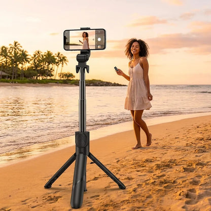 Extendable Flash 3-in-1 Selfie Stick Tripod with Bluetooth Remote