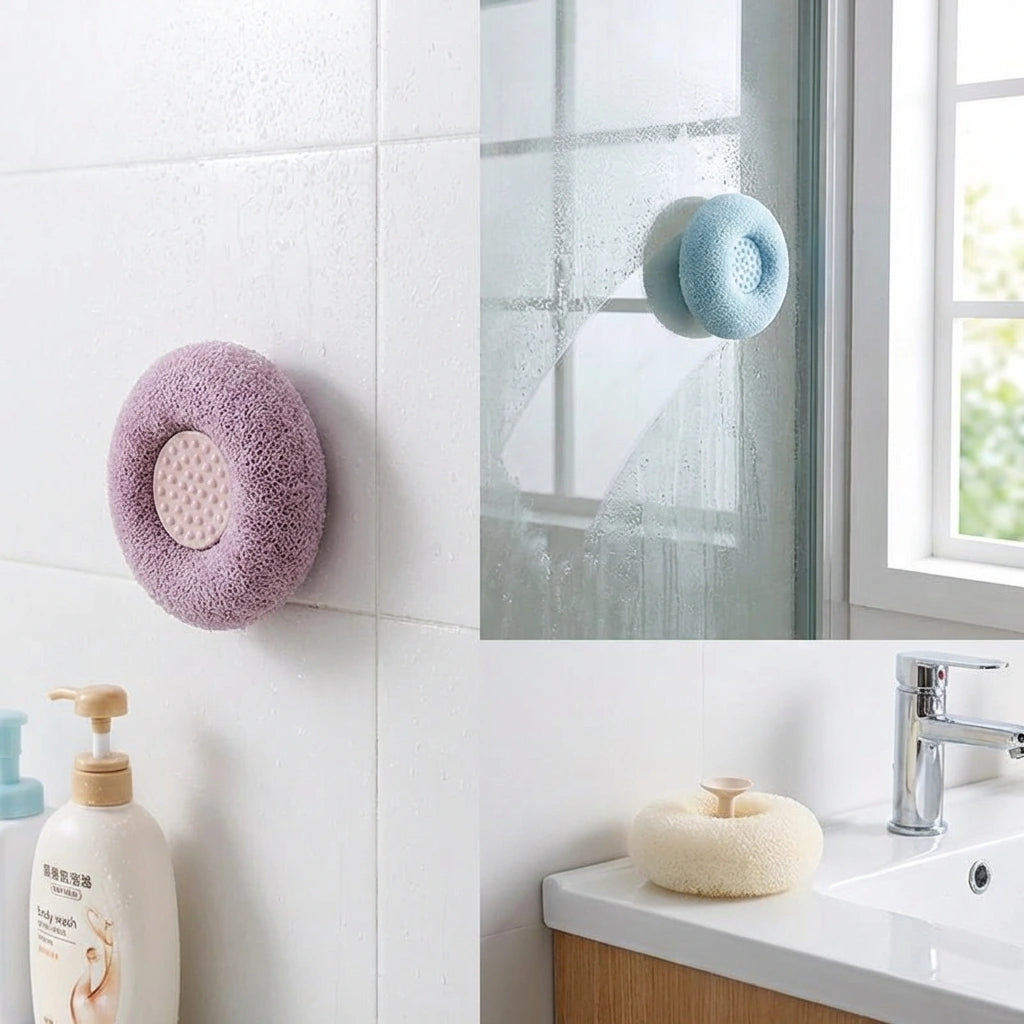 Bath Towel Scrub Bath Massage Shower Ball With Sucker Scrub