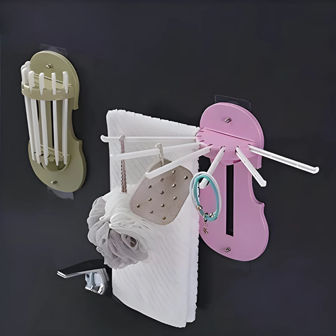 7 in 1 Multifunction Retractable Wall Mounted Pull Out Hanger Rack