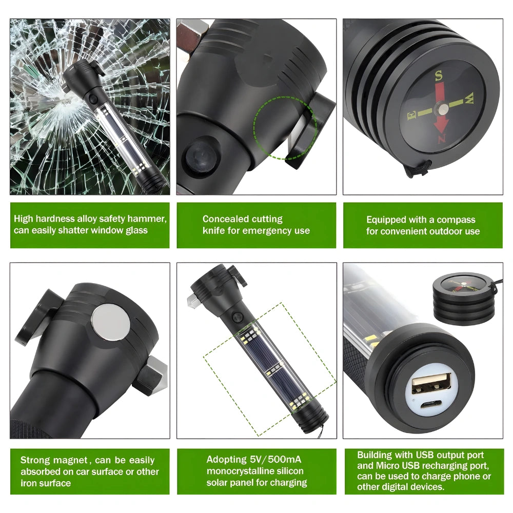 Solar Powered Emergency Flashlight