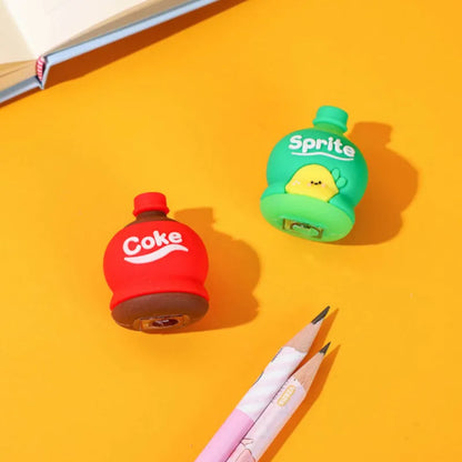 3d Cold Drink Bottle Shape Rubber and Sharpener - Office