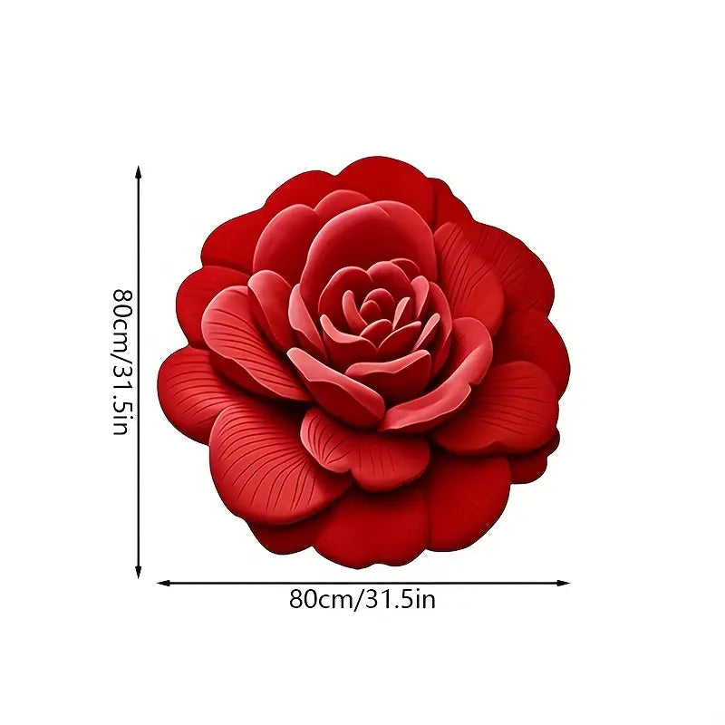 3D Flower Design Floor Mat Quick Dry Non Slip (Pack of 2)