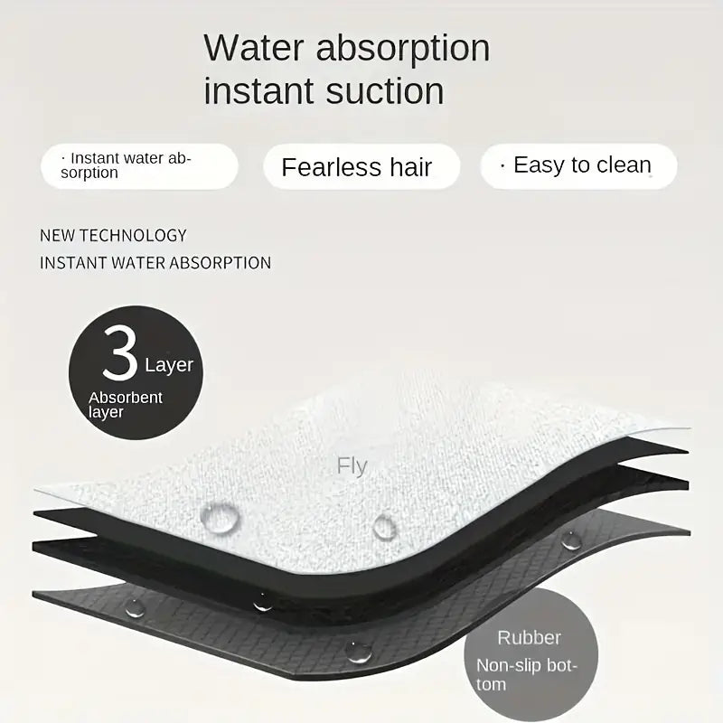 3D Flower Design Floor Mat Quick Dry Non Slip (Pack of 2)