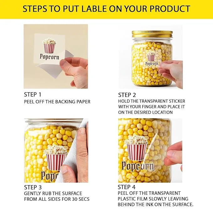 3D Waterproof Kitchen Spice Jar Label Stickers (Pack of 1 60 Stickers) Home & Kitchen