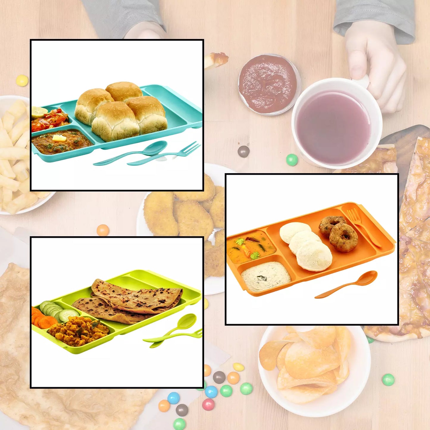 Best 4-compartment plastic plate set - plates | 2025 | fast shipping