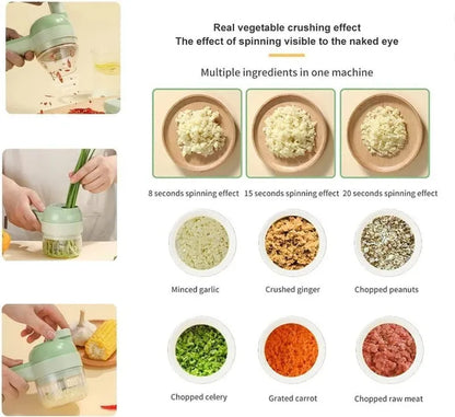 4 in 1 Portable Electric Vegetable Cutter Set Home & Kitchen