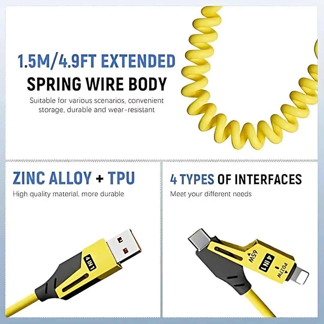 4 in 1 Spring Data Cable