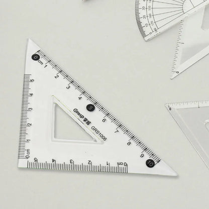 4-piece Geometry Set Triangle Ruler Protractor Straight - Office
