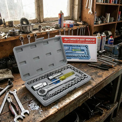 40 In 1 Pcs Tool Kit & Screwdriver, Socket, Wrench Set