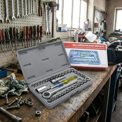 40 In 1 Pcs Tool Kit & Screwdriver, Socket, Wrench Set