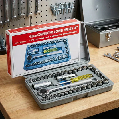 40 In 1 Pcs Tool Kit & Screwdriver, Socket, Wrench Set