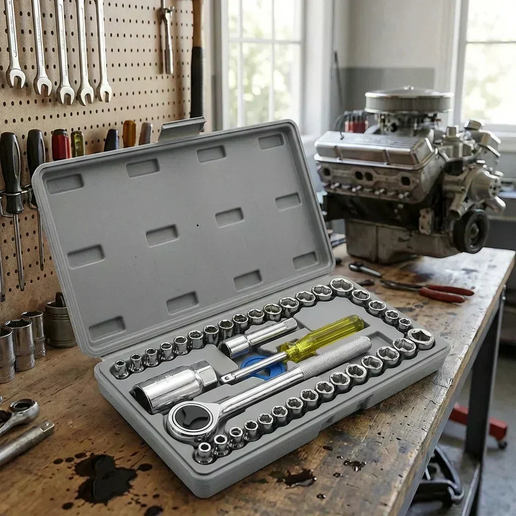 40 In 1 Pcs Tool Kit & Screwdriver, Socket, Wrench Set