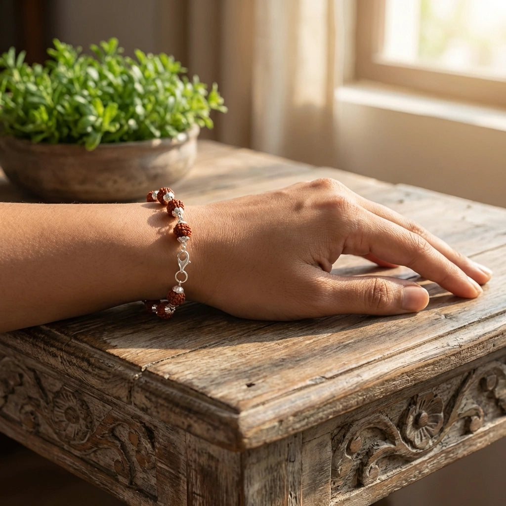 Rudraksha Bracelet Silver Plated